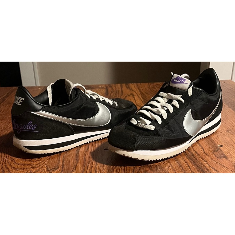Nike Cortez Los Angeles Black Silver Purple Mens 9.5